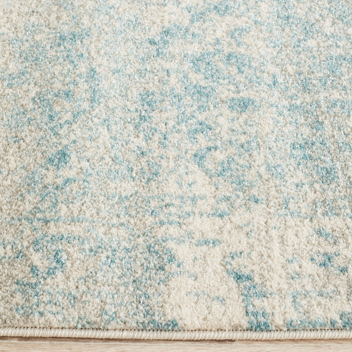 Evoke 253 White Blue Runner Rug