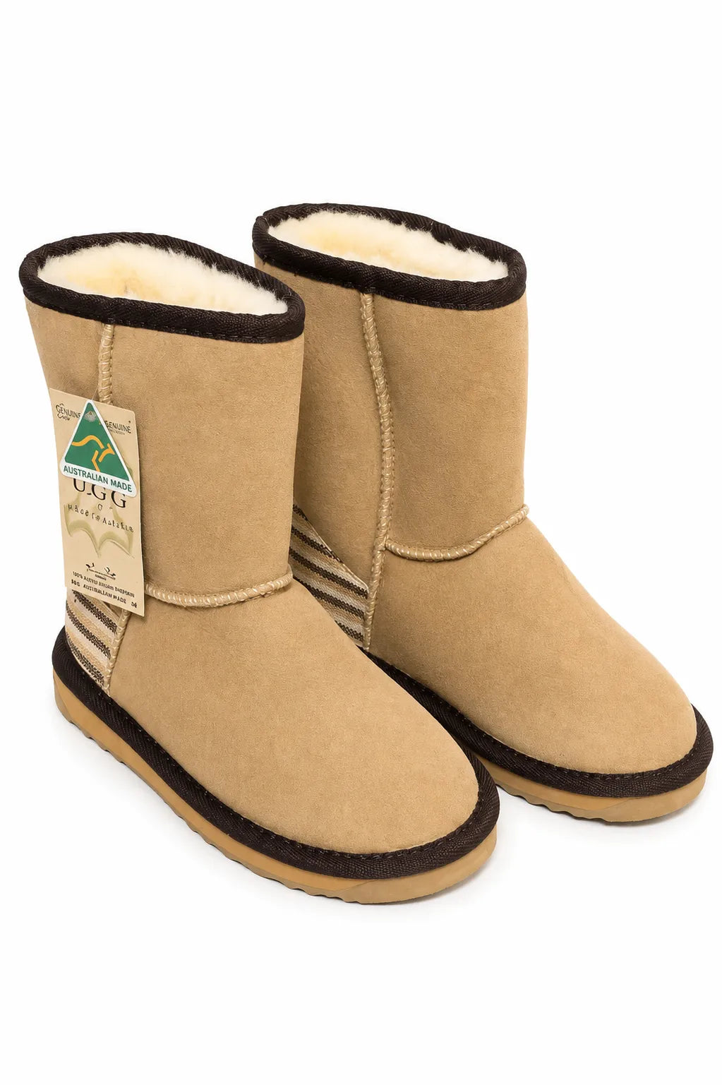 Australian Leather Ugg Short Stripe Uggs - Natural - AU5