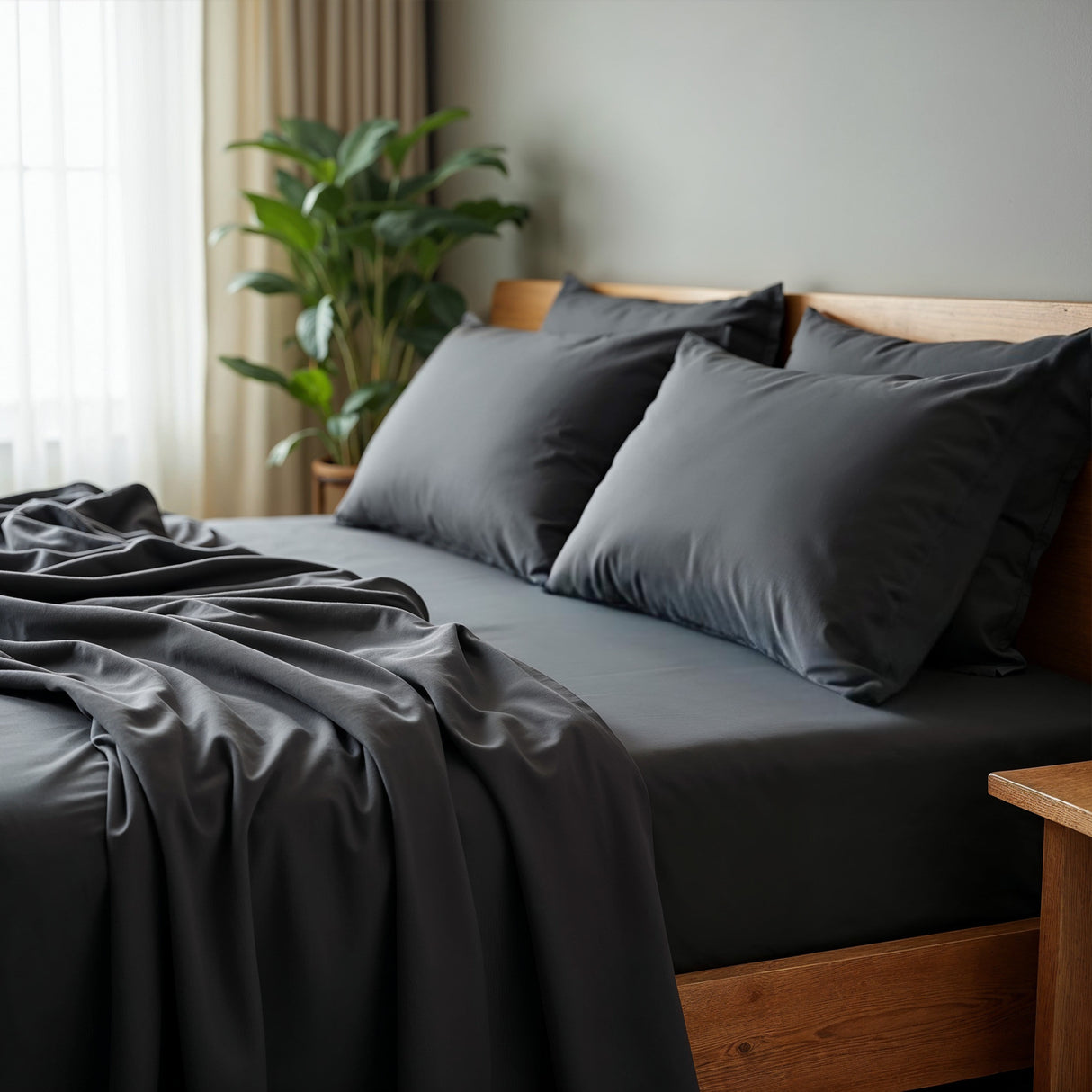 Royal Comfort Bamboo Cooling 2000TC Sheet Set- Charcoal