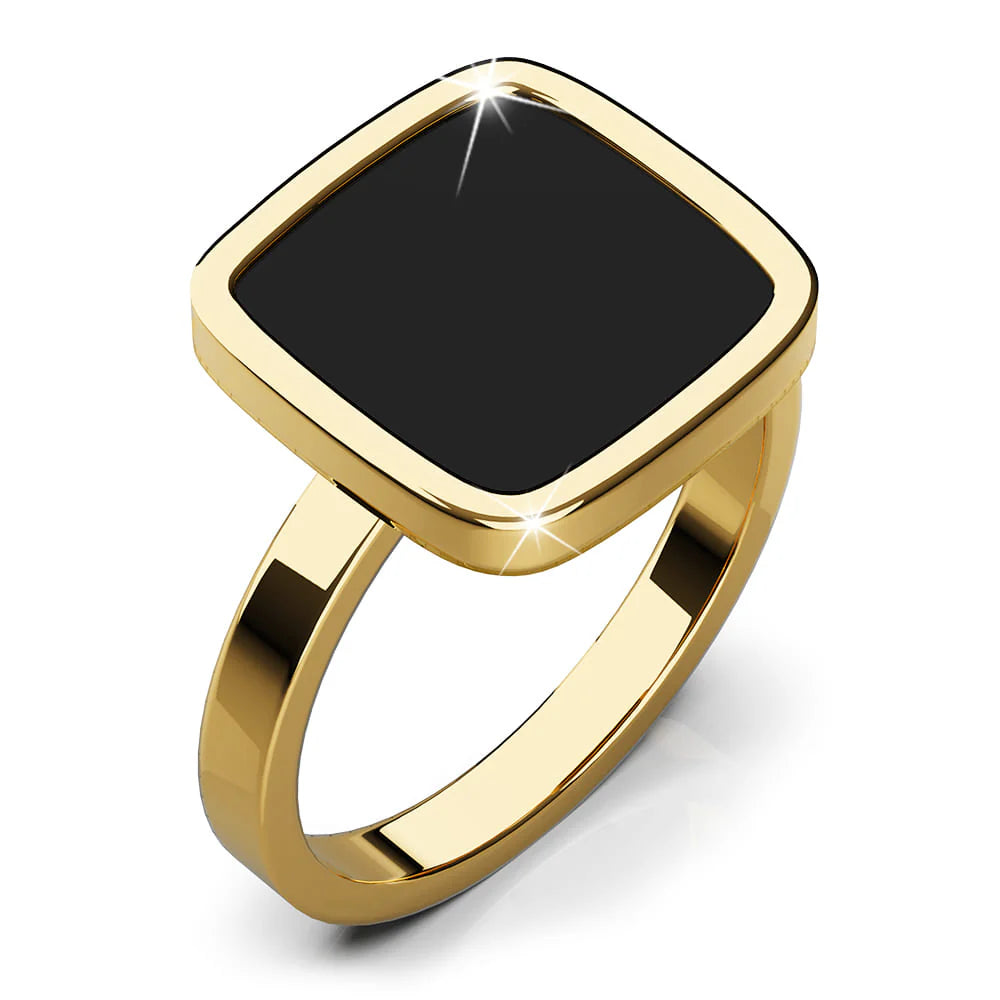 Bullion Gold Zevon Solid Square Ring In Gold
