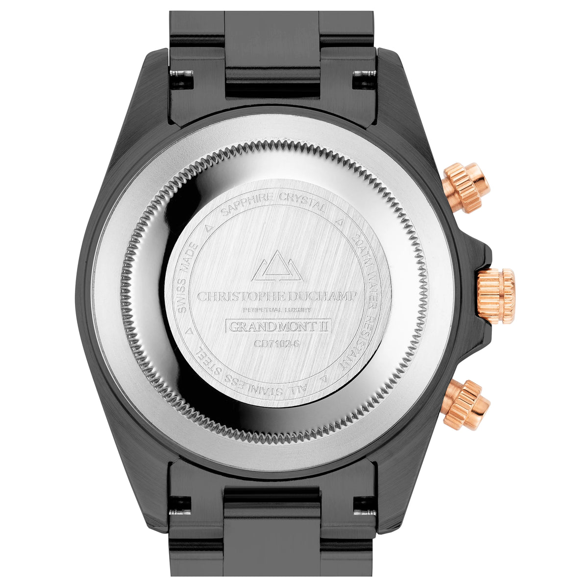 Christophe Duchamp Grand Mont Ceramic - Black Dial & 316L Stainless Steel Strap