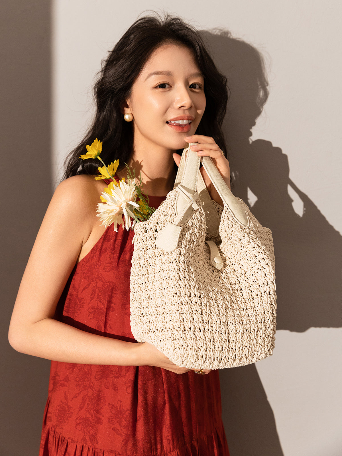 Italian Breeze Top Handle Bag - Ivory