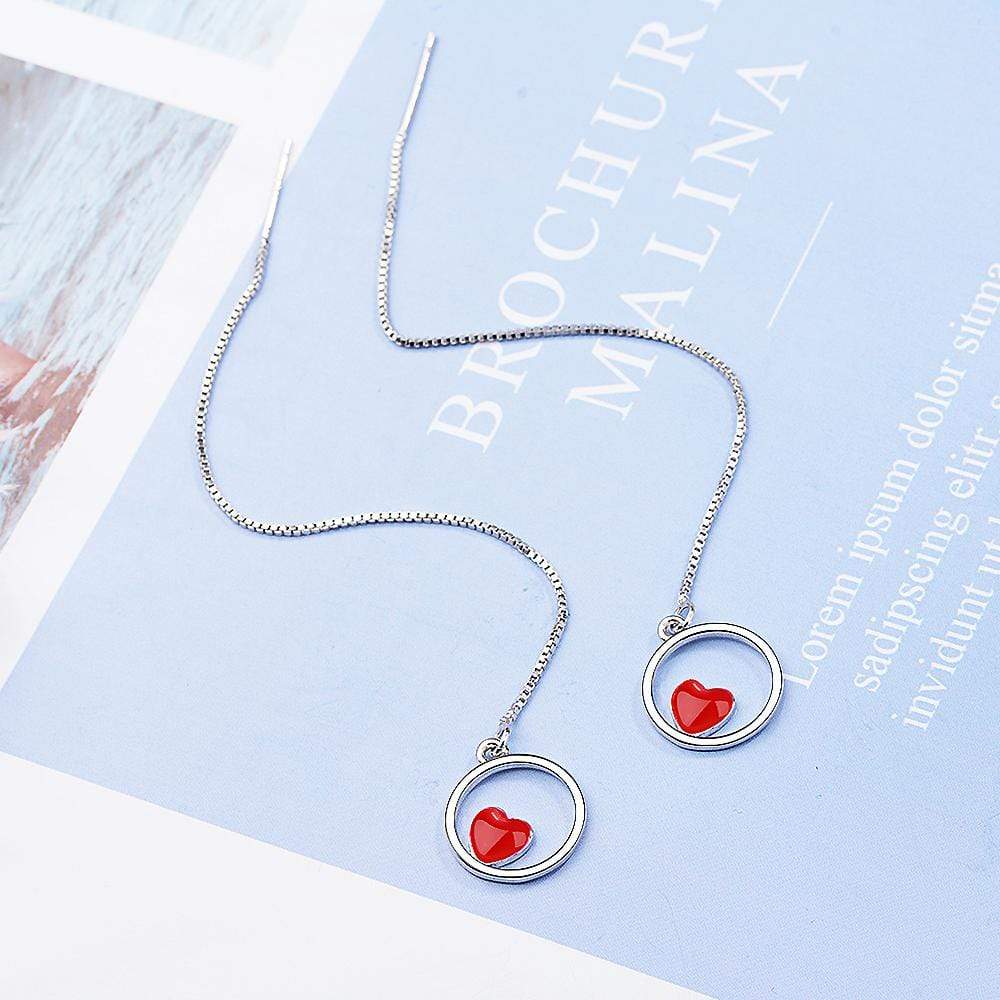 Trapped Love in The Circles Threader Earrings