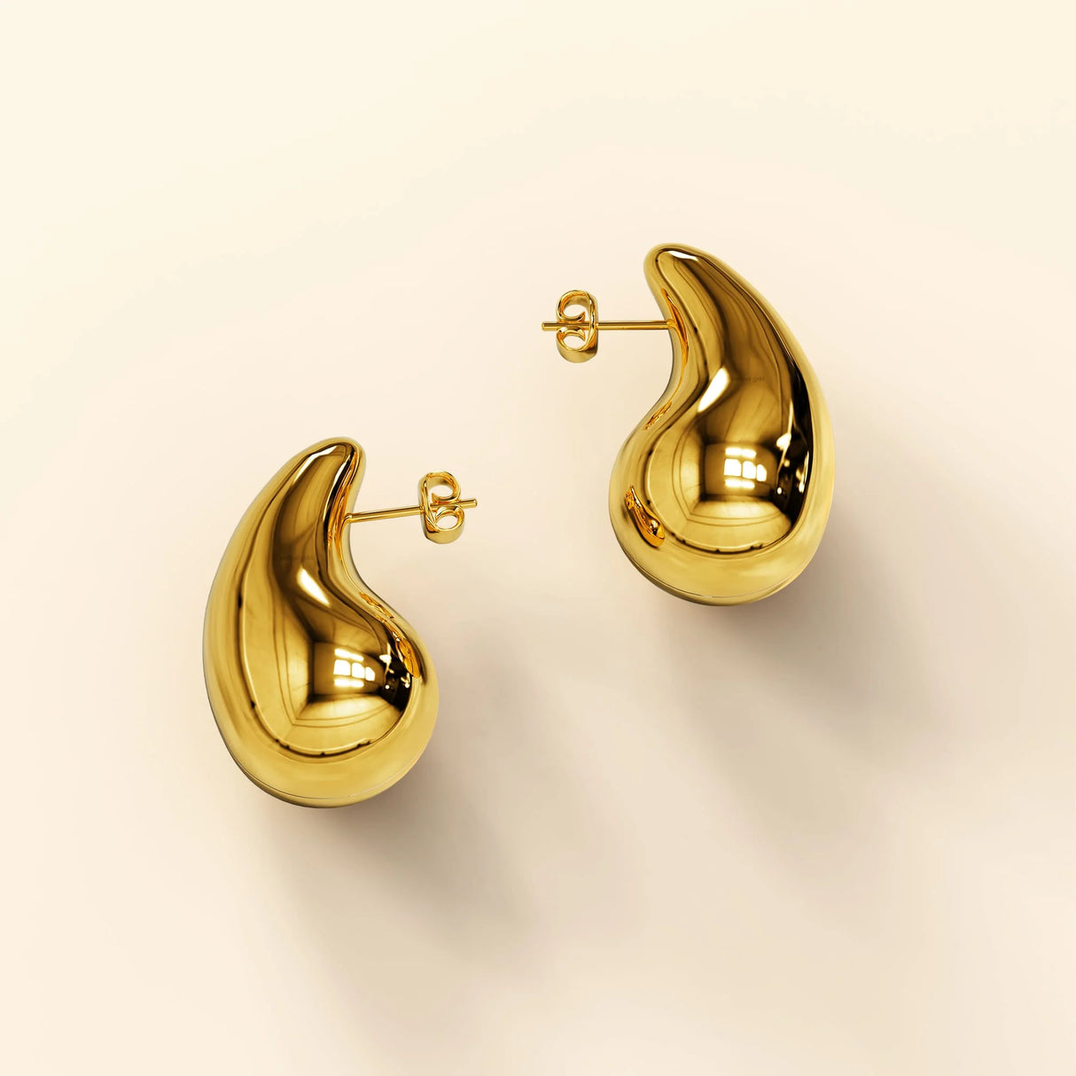 Bullion Gold Raindrop Gold layered Stud Earrings