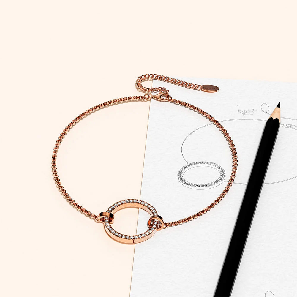 Boxed Orbit of Radiance Earrings & Beauty Bracelet Set with SWAROVSKI® Crystal in Rose Gold
