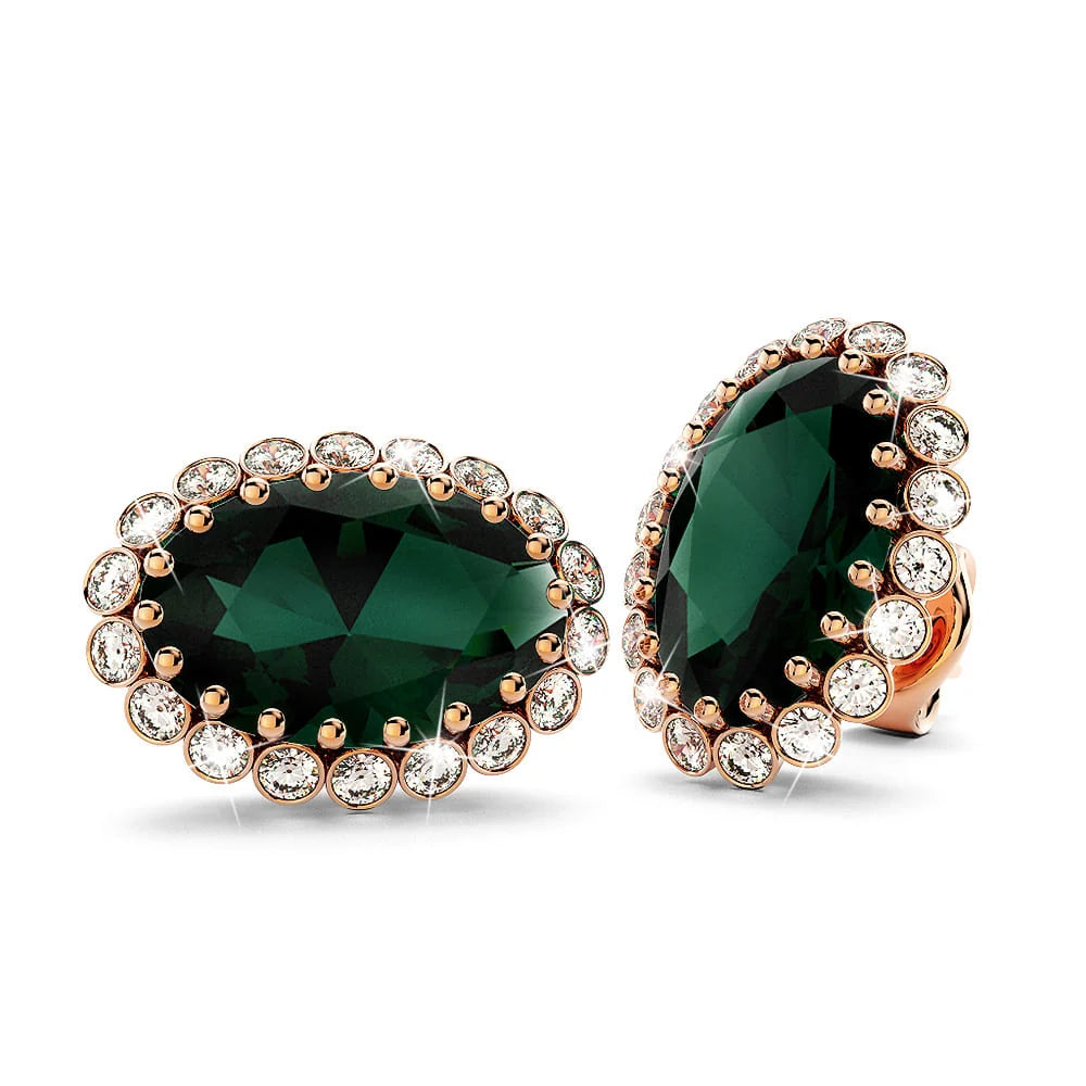 Boxed Georgina Necklace and Earrings Set Emerald Embellished with Swarovski® Crystals