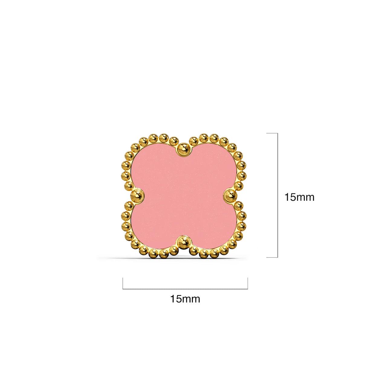 Bullion Gold Pink Clover Stud Earrings