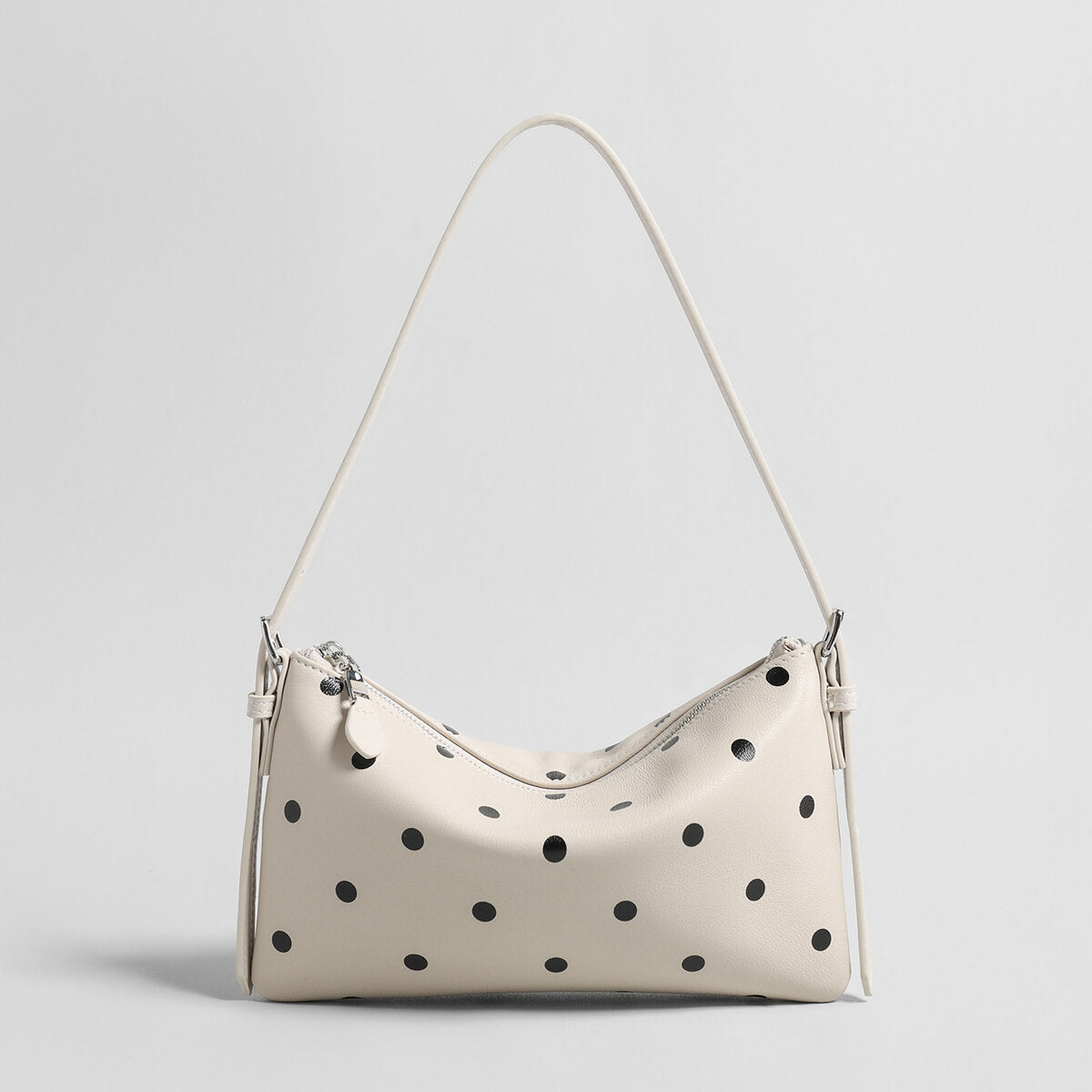 Polka Dot Soft Shoulder Bag - Ivory