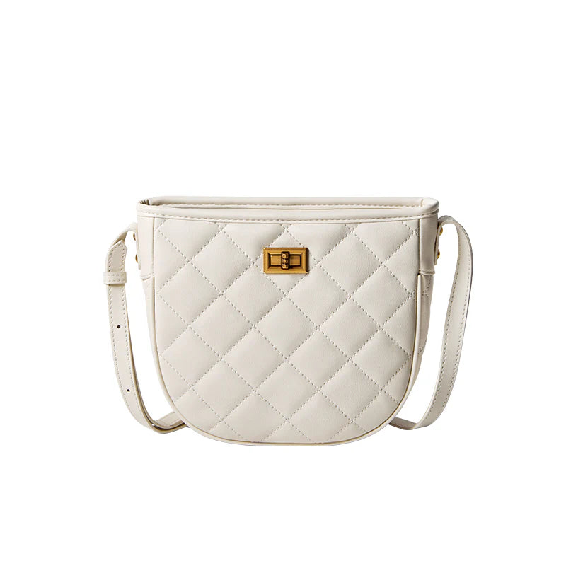 Nalandu Vault Quilted Leather Crossbody Shoulder Bag - White