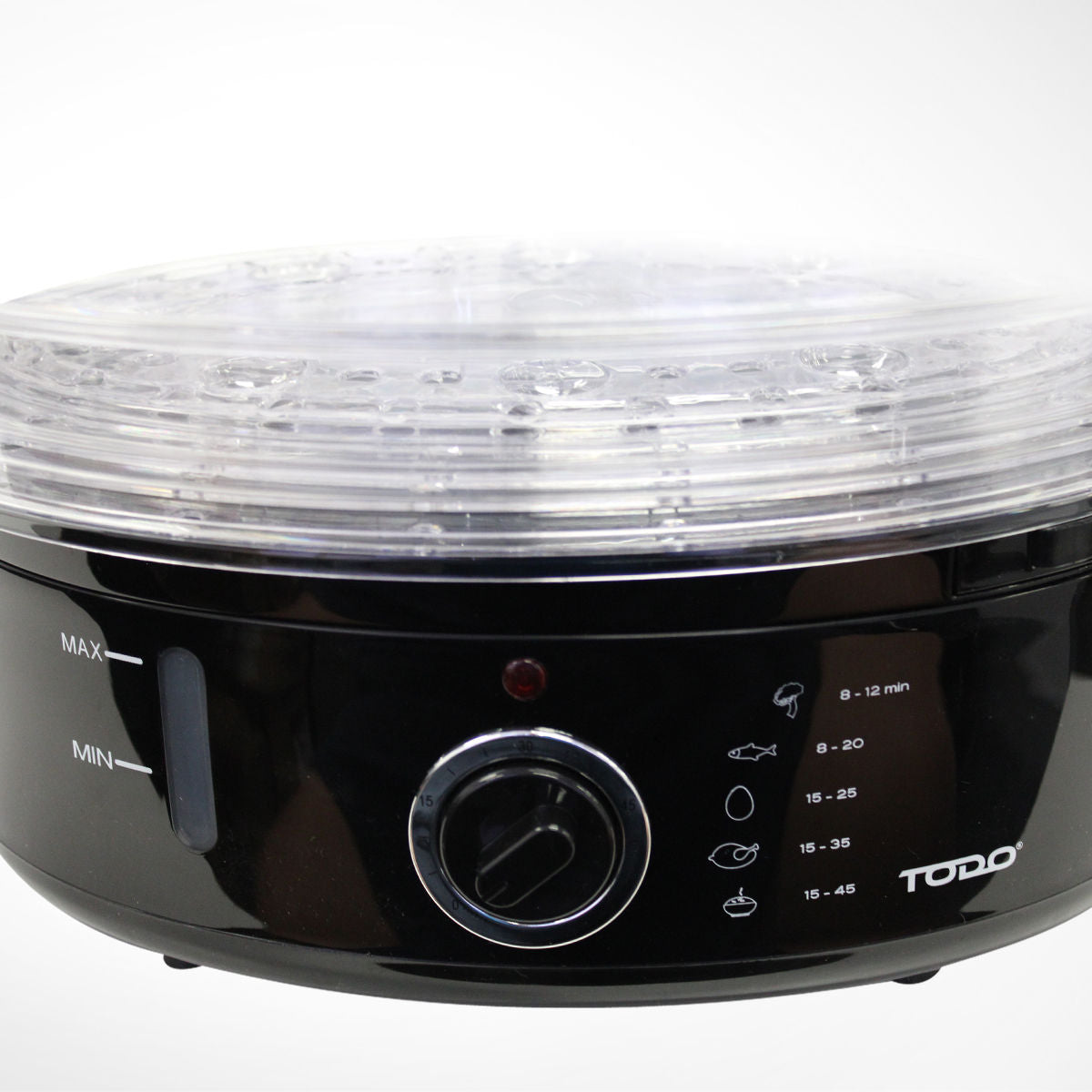 TODO 9L Steam Cooker Steamer 3 Tray 800W Power Dial Timer Healthy Stackable