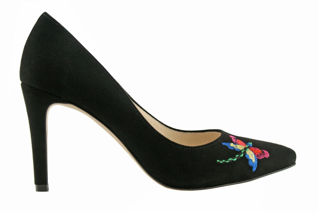Bosccolo Womens Heels Embroidered - Black