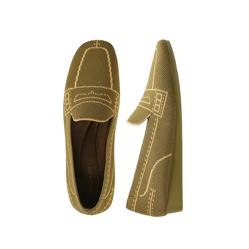 Comfortable Slip On Square Toe Loafers - Avocado