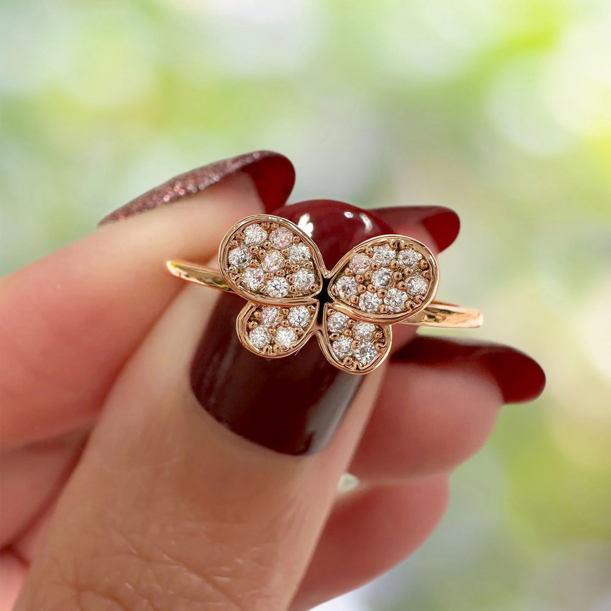 Bullion Gold Butterfly CZ Ring