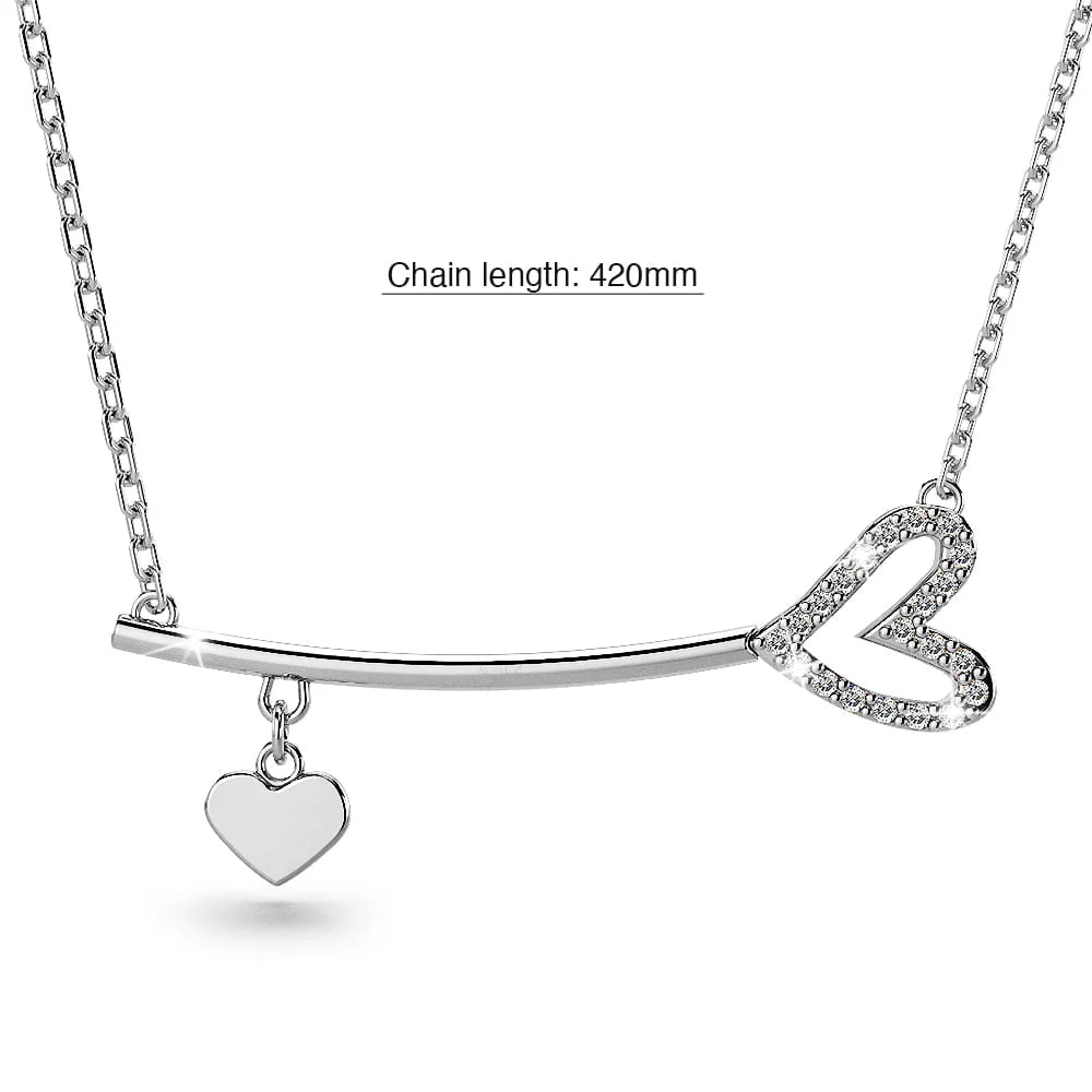 Krystal Couture Romantic Love Bar Necklace Embellished with SWAROVSKI Crystals