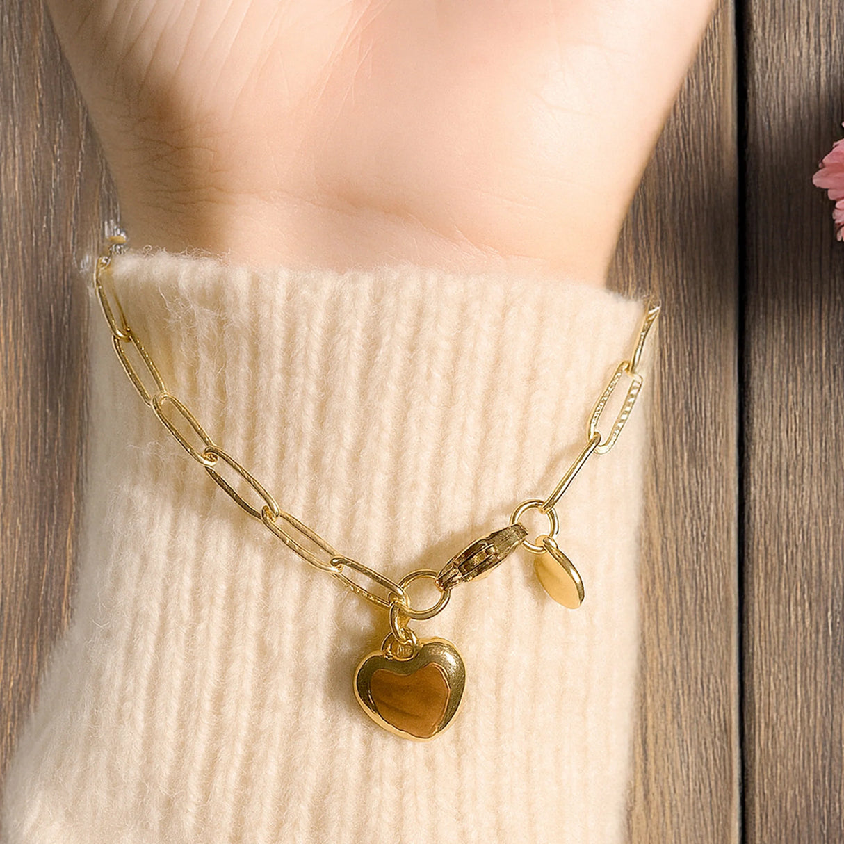 Bullion Gold Rogue Heart Gold Stainless Steel Bracelet