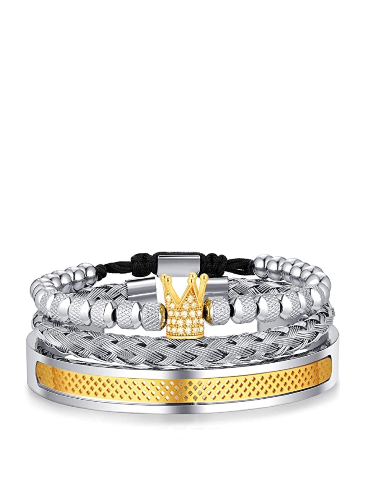 Stephen Oliver 18K Gold & Silver Bracelet Set