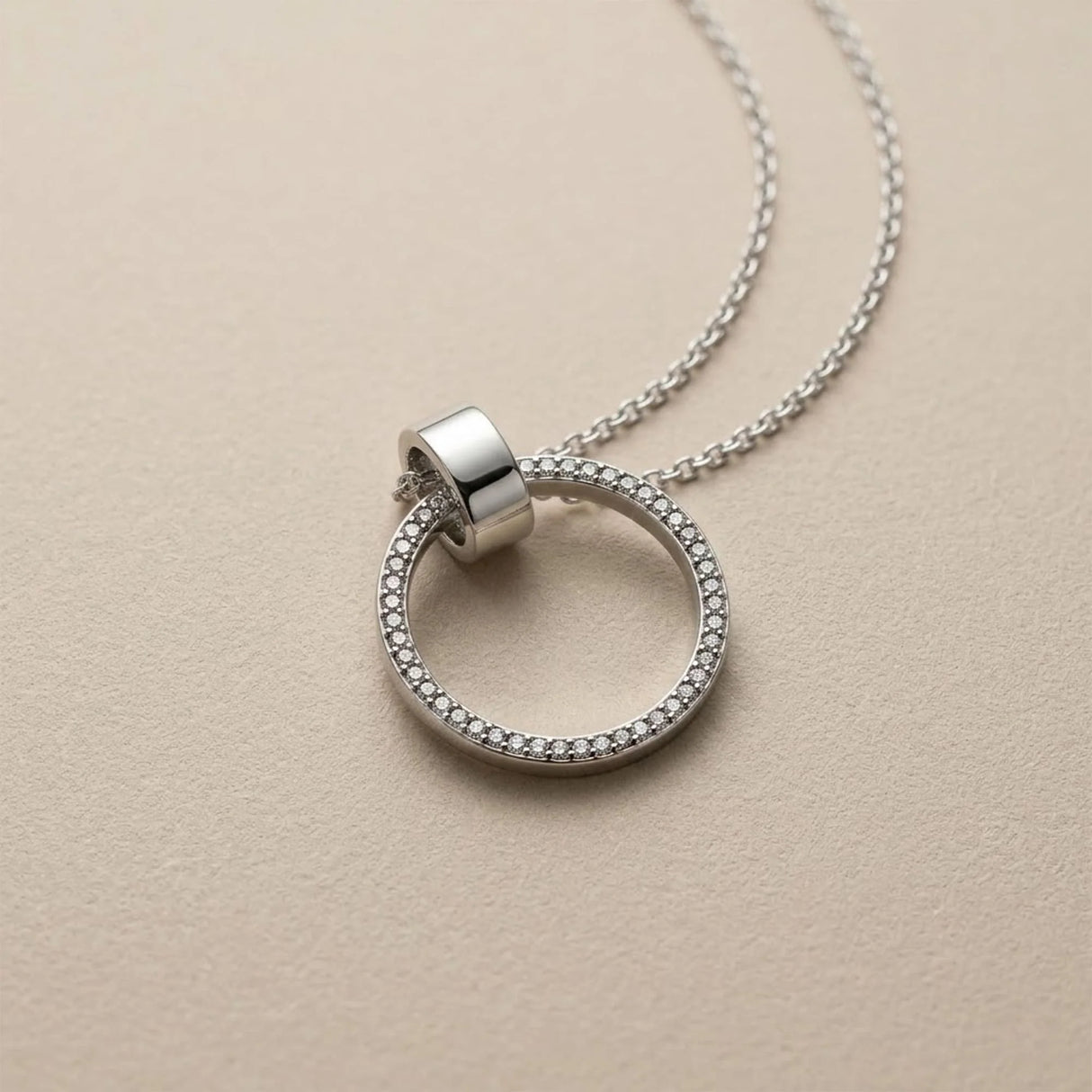 Krystal Couture Orbit of Charm Necklace Embellished with SWAROVSKI Crystal in White Gold