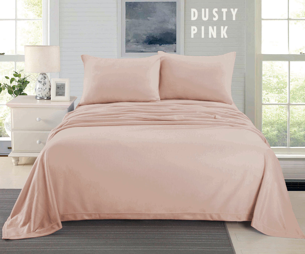 Cashmere Touch Flannelette Sheet Set - Dusty Pink