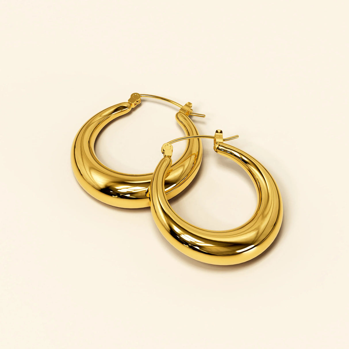 Bullion Gold Csilla Gold Dome Hoop Earrings - 35mm