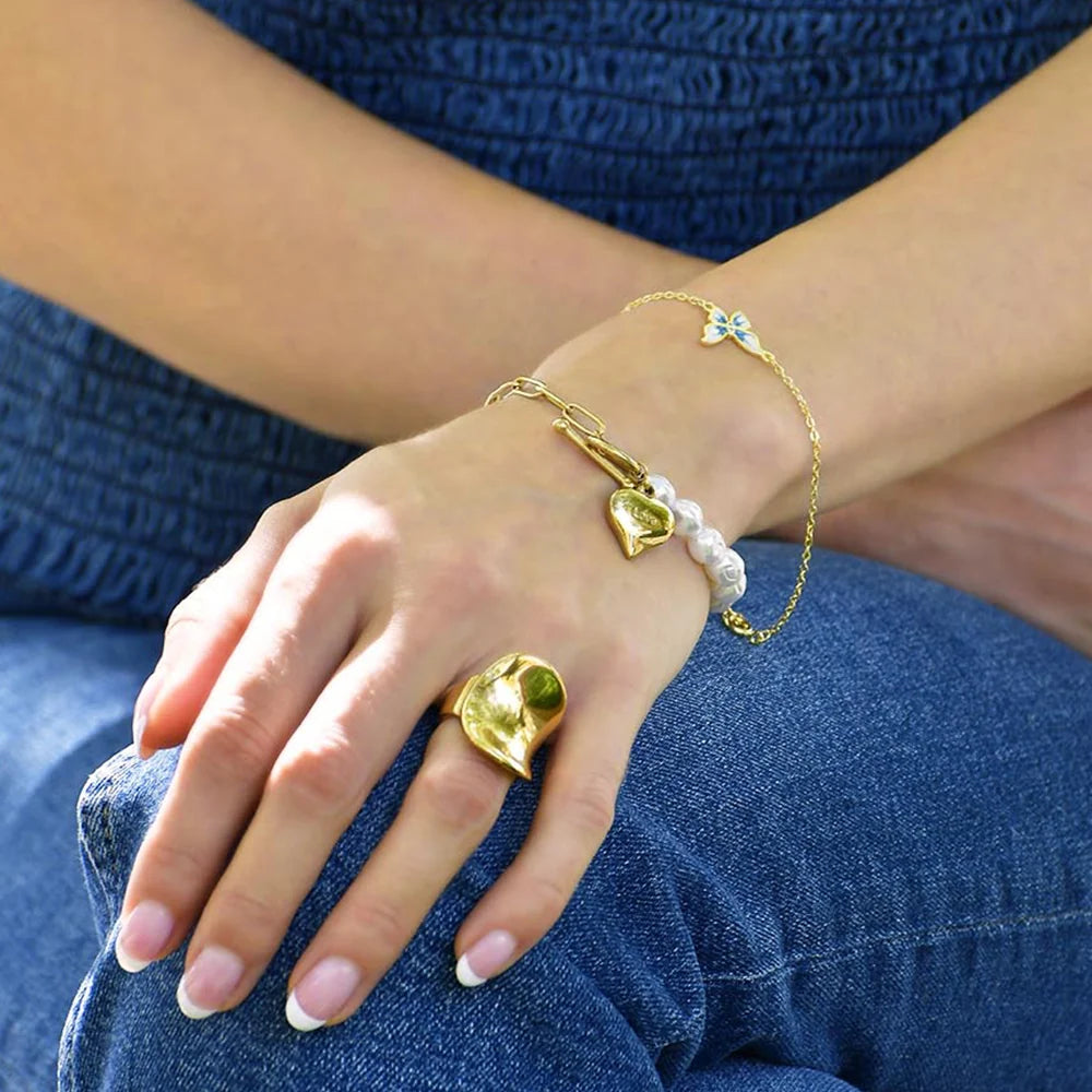 Bullion Gold Folded Ring in Gold