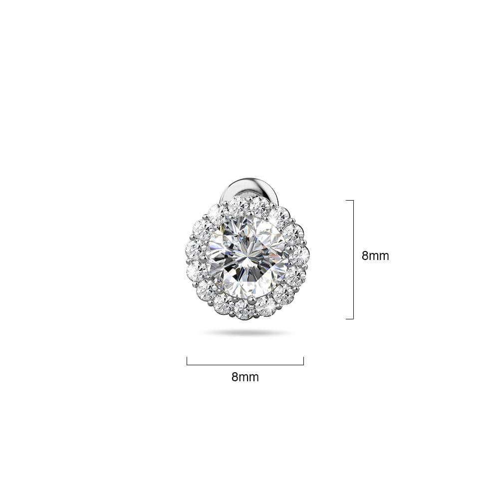 Bullion Gold Crystal Muse Sterling Silver Post Stud Earrings White Gold Copper Alloy