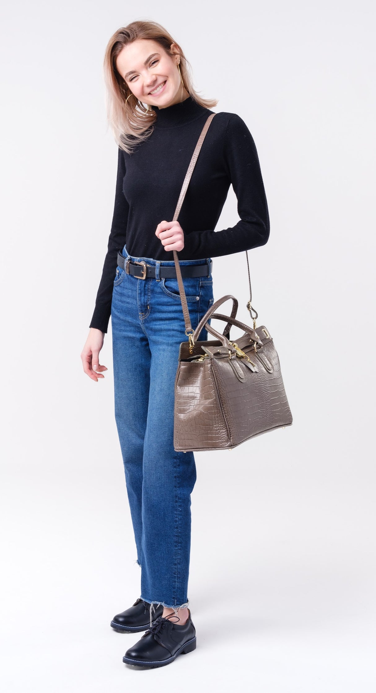 Bosccolo Tote - Croco Taupe