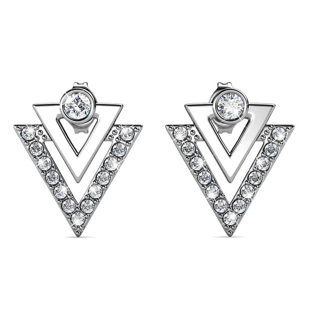 Boxed Trilateral Set Embellished with SWAROVSKI® CrystalsIn White Gold