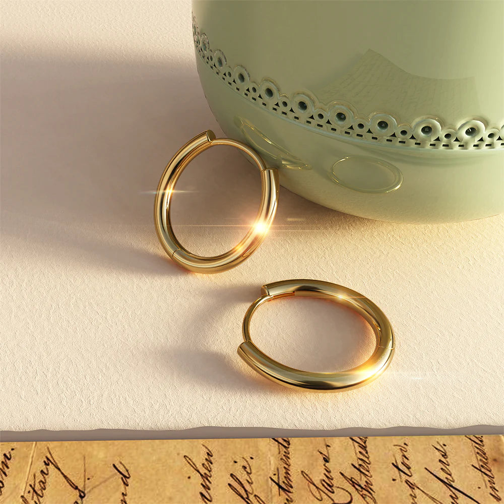 Bullion Gold Circle Gold Dangle Hoop Earrings