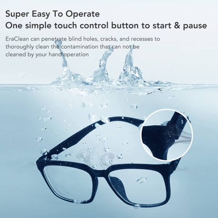 TODO Ultrasonic Cleaner 340ml Tank Jewelry Glasses Type C USB Powered 45000Hz One Button Clean