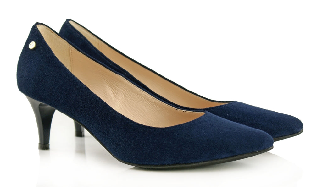 Bosccolo Womens Spike Heels Suede 200 - Navy Blue Suede