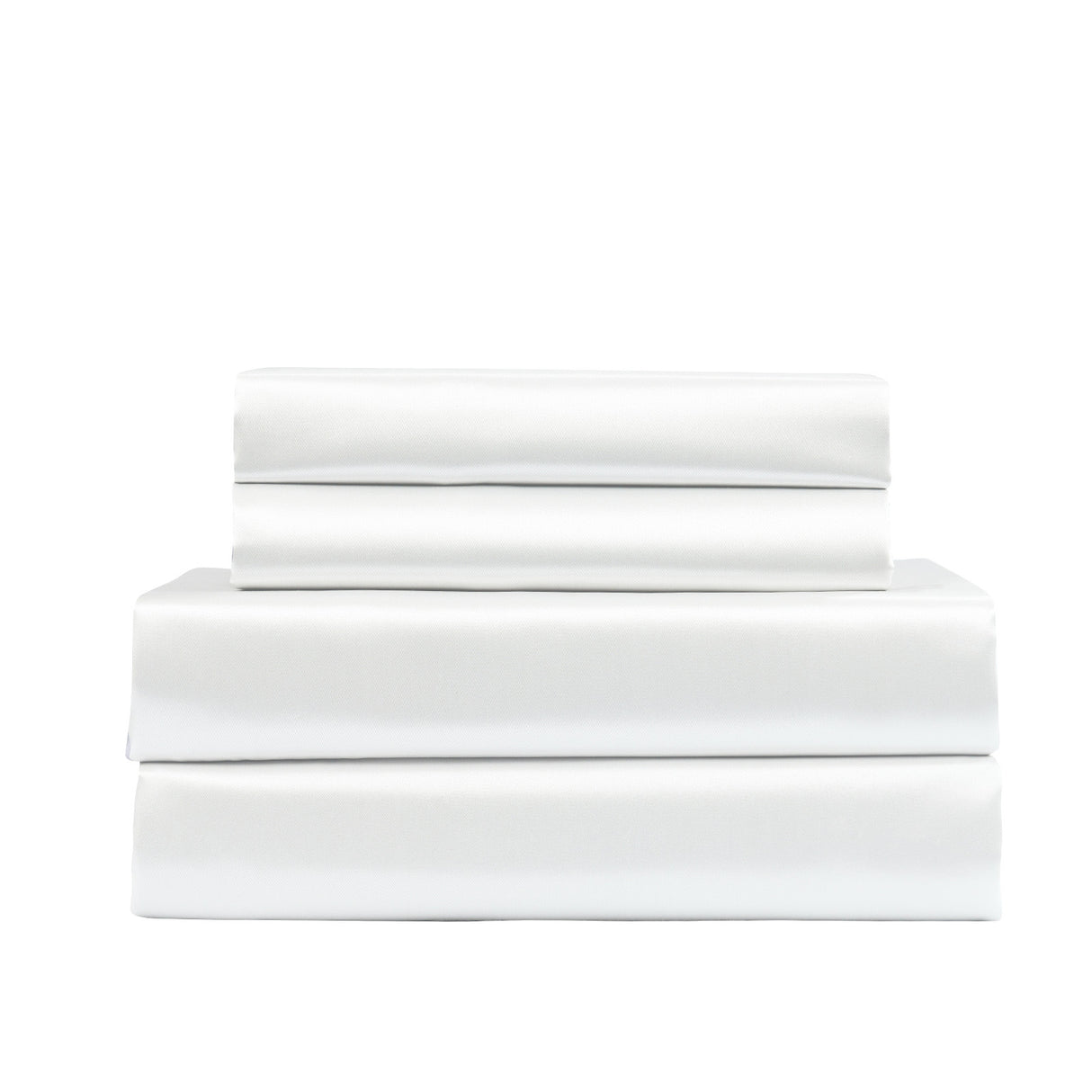 Royal Comfort 4pc Satin Sheet Set - White - King
