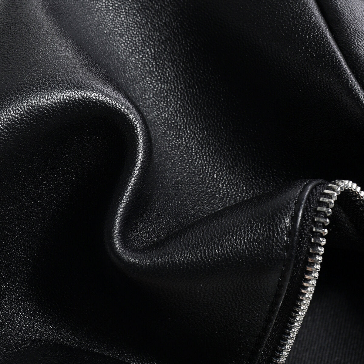 Soft Lambskin Leather Barrel Shoulder Bag - Black