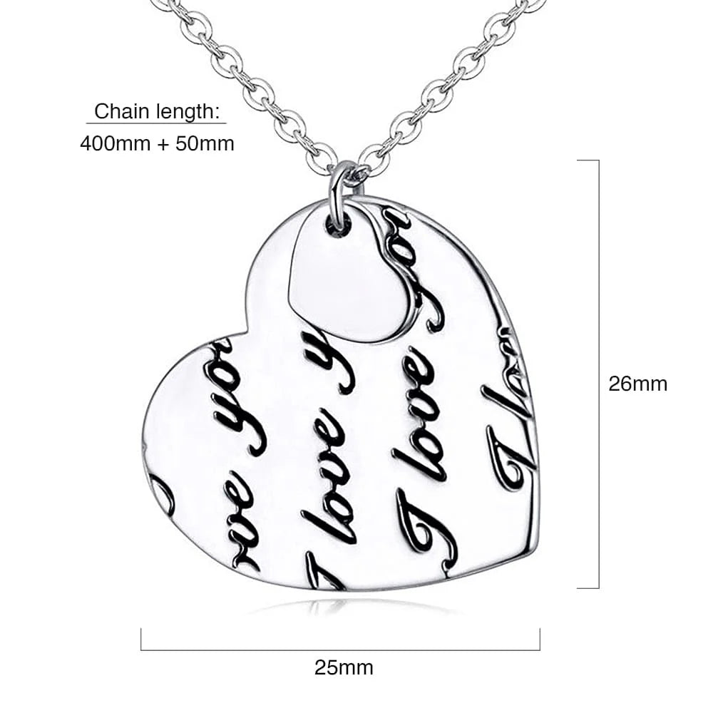 Bullion Gold I Love You Necklace