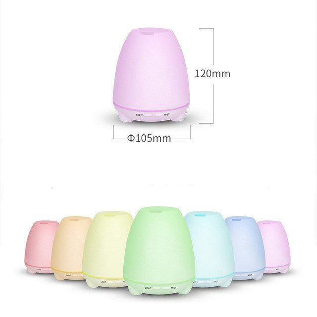 TODO 100Ml Humidifier Aromatherapy Diffuser 7 Colour Led Compact Design + Essential Oil - White