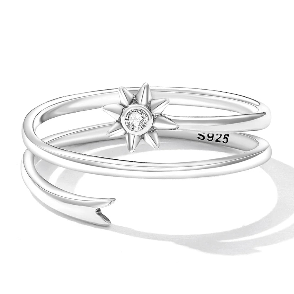 Adjustable Solid 925 Sterling Silver Spinny Bloom Ring