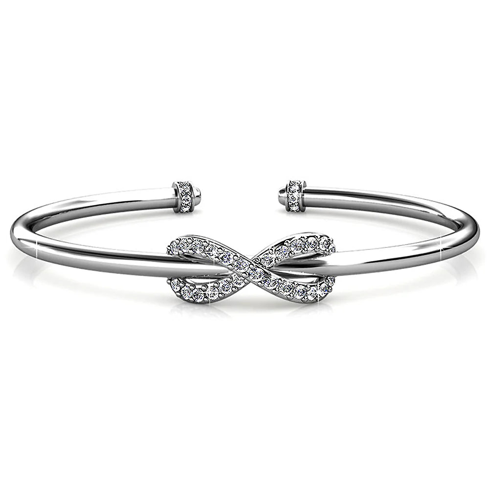 Krystal Couture Infinity Knot Bangle Embellished with SWAROVSKI Crystals