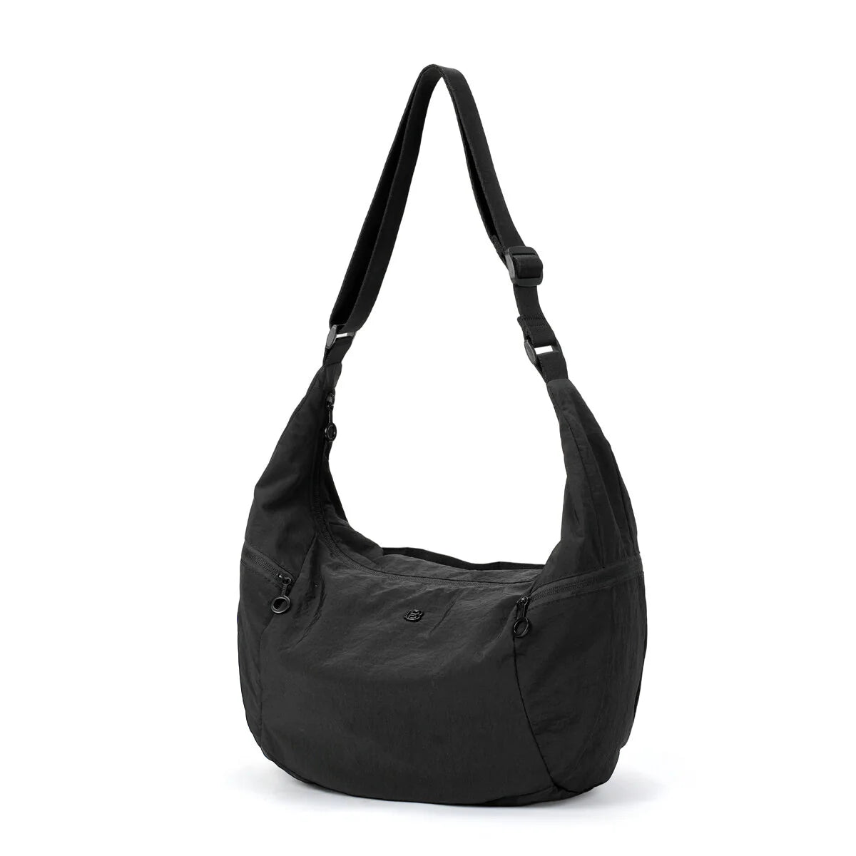 BAMEI Water-Resistant Nylon Crescent Crossbody Bag - Black