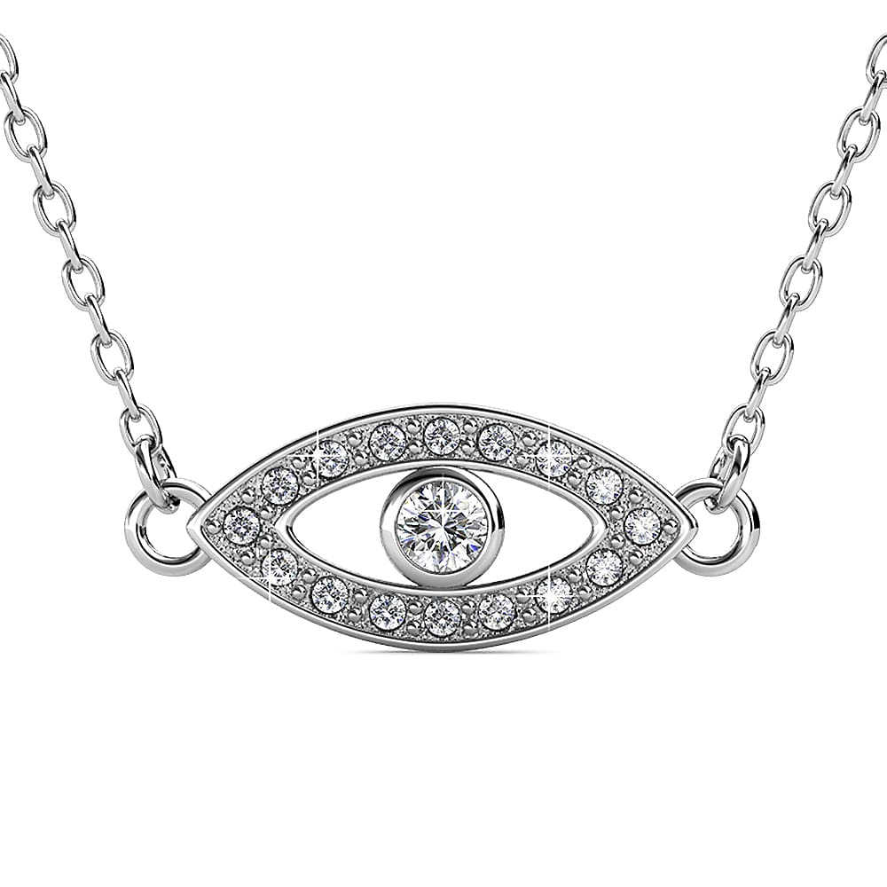 Krystal Couture White Gold Eye On You Pendant Necklace Embellished with Crystals from SWAROVSKI