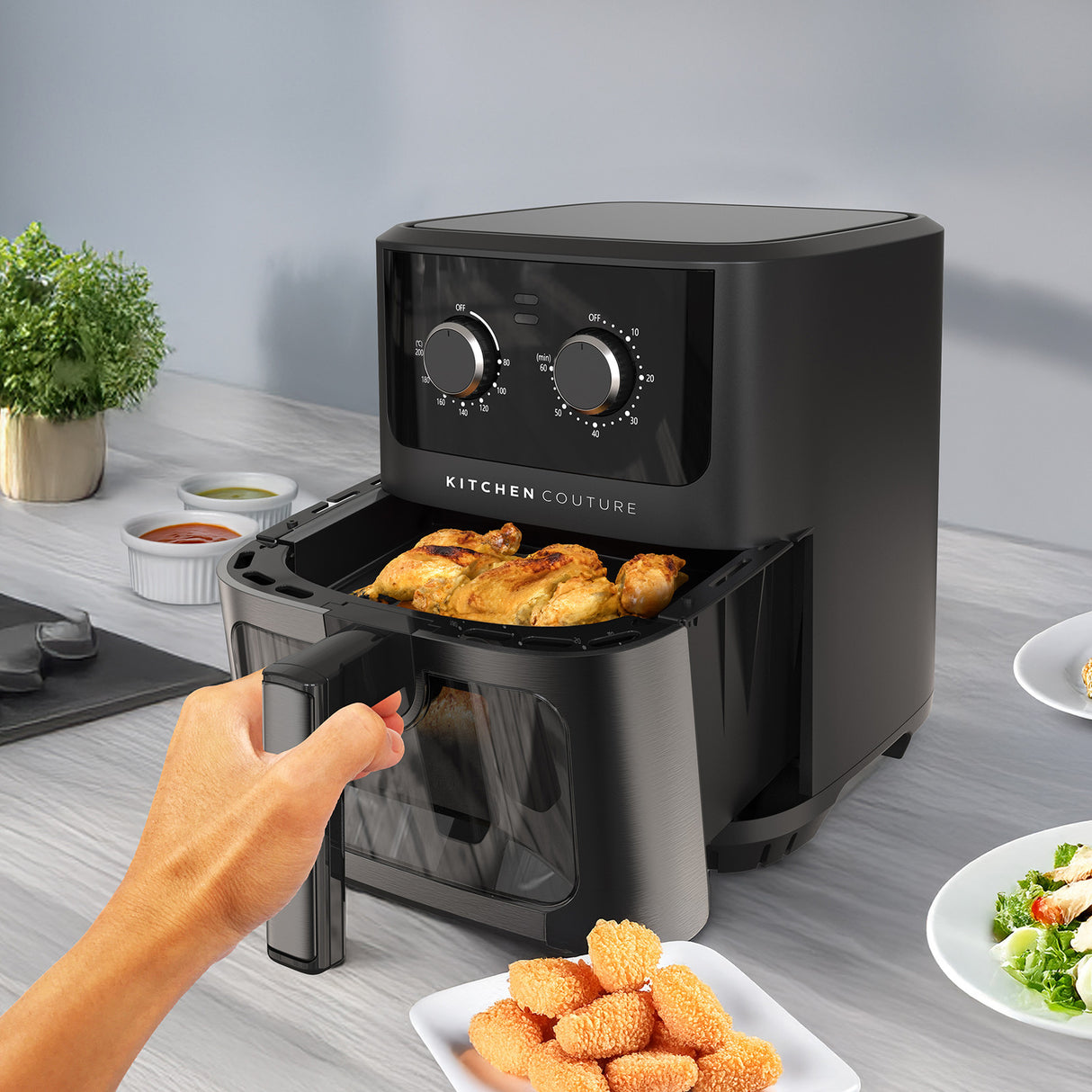 Kitchen Couture 6.5L Compact Air Fryer Viewing Window
