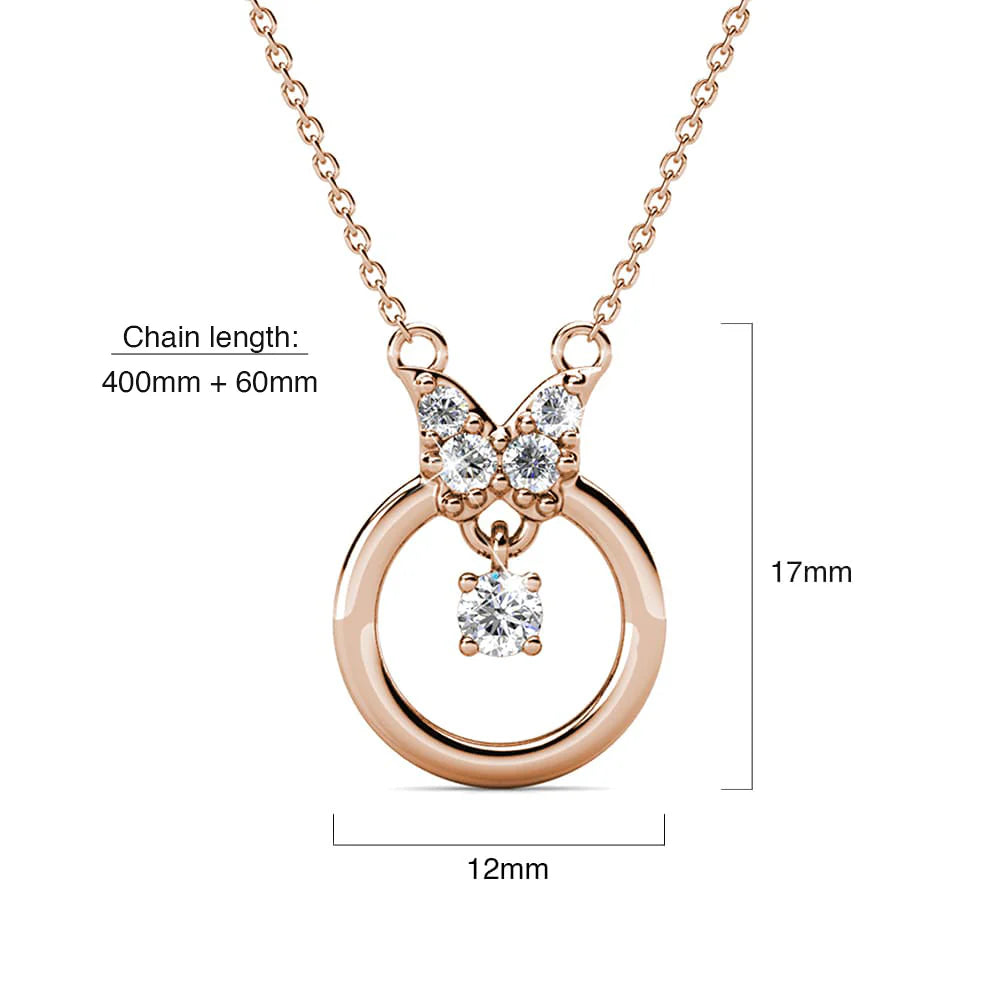 Krystal Couture A Thousand Butterfly Necklace Embellished with Crystals from SWAROVSKI in Rose Gold