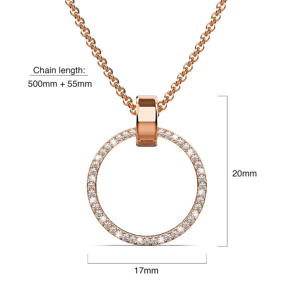 Krystal Couture Orbit of Charm Necklace Embellished with SWAROVSKI Crystal in Rose Gold