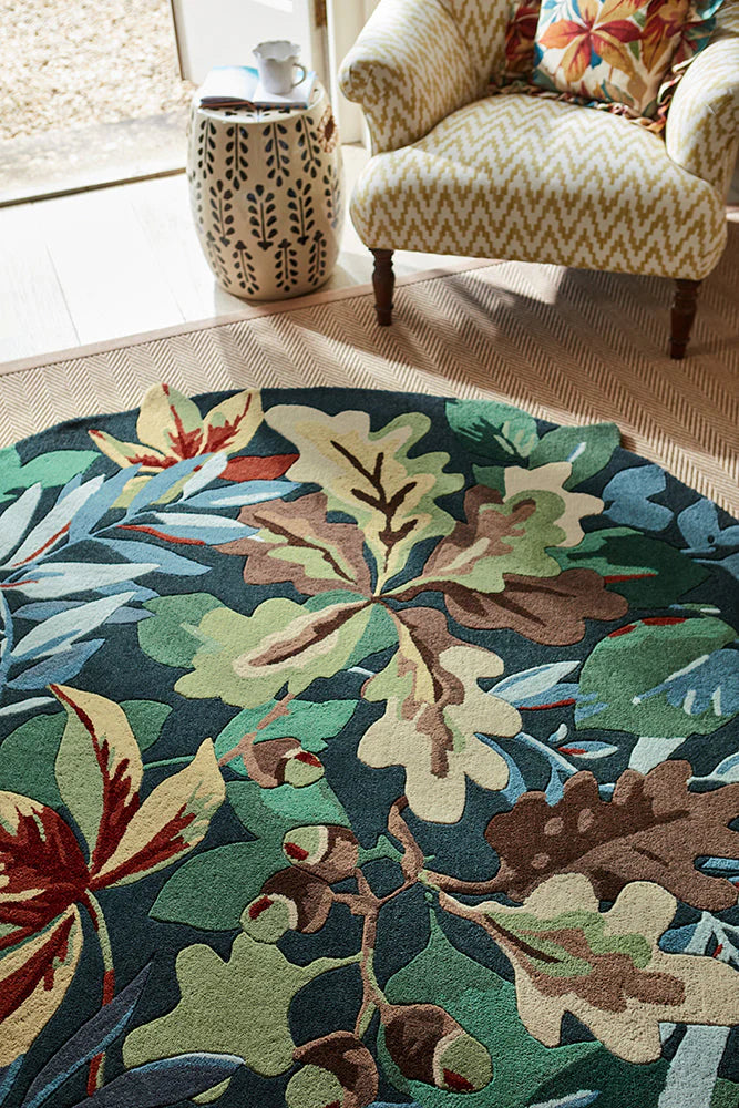 Sanderson Robin's Wood Forest Green Round 146508 Rug