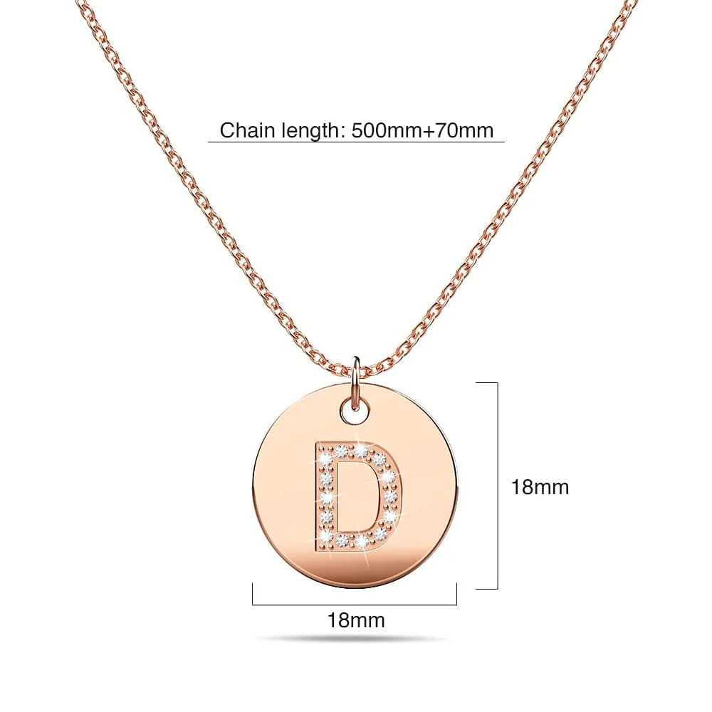 Bullion Gold Initials Fabulous Alphabet Letter Necklace Rose Gold Layered Steel Jewellery