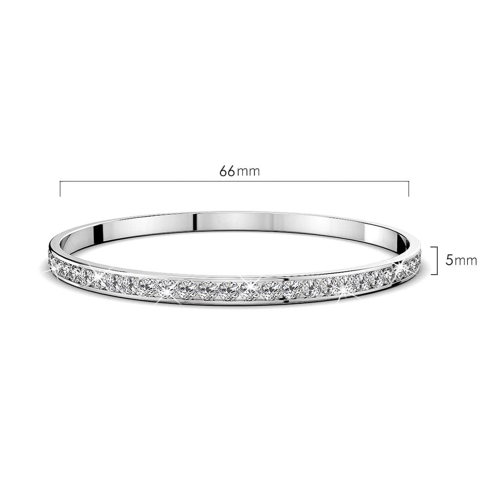 Krystal Couture 360 Classic White Gold Bangle Embellished with Swarovski Crystals