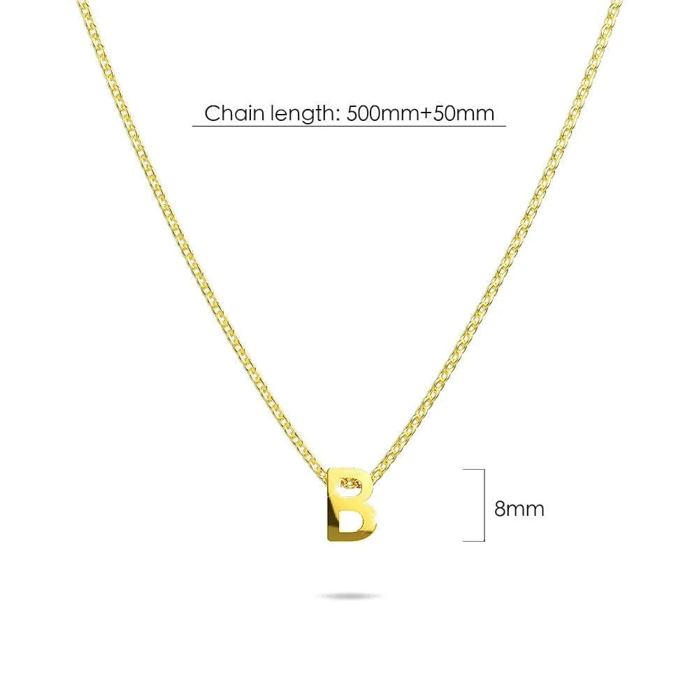 Bullion Gold Initials Brick Alphabet Letter Necklace Gold Layered Steel Jewellery