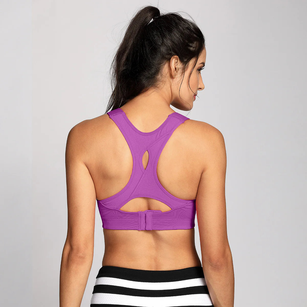 High Impact Lightly Padded Wireless Active Bra - Purple