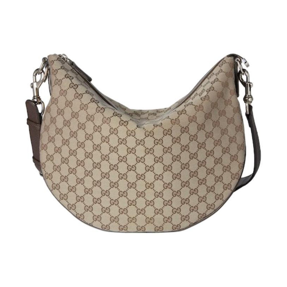 Gucci GG Monogram Shoulder Bag - Brown
