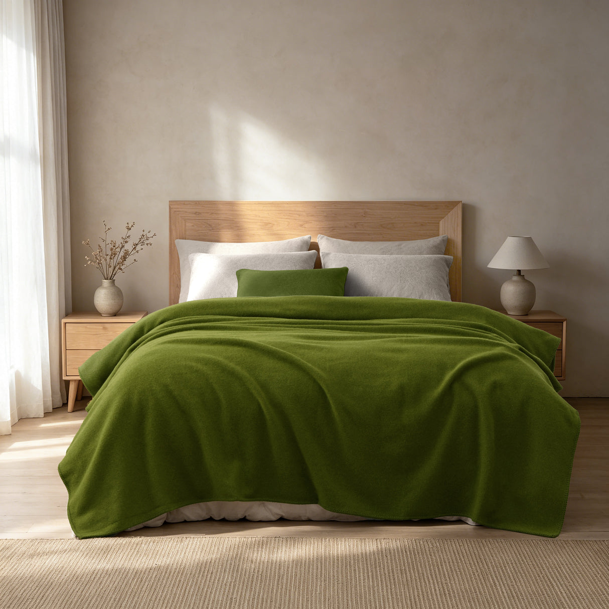 Laconia 400gsm Wool Blanket Moss Green