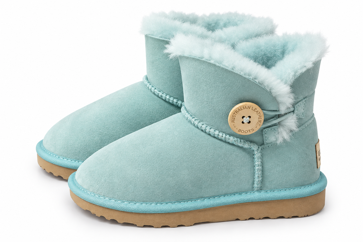 Australian Leather Ugg Classic 1Button Short - Aqua - AU4