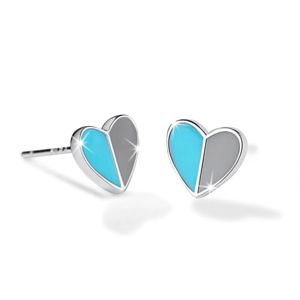 Solid 925 Sterling Silver Harmonious Turqoise Love Earrings